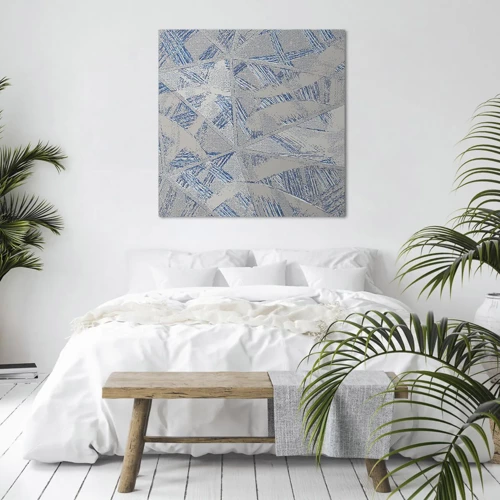 Schilderen op canvas - In een blauwgrijs labyrint - 60x60 cm