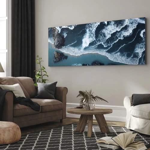 Schilderen op canvas - In golven gewikkeld - 100x40 cm