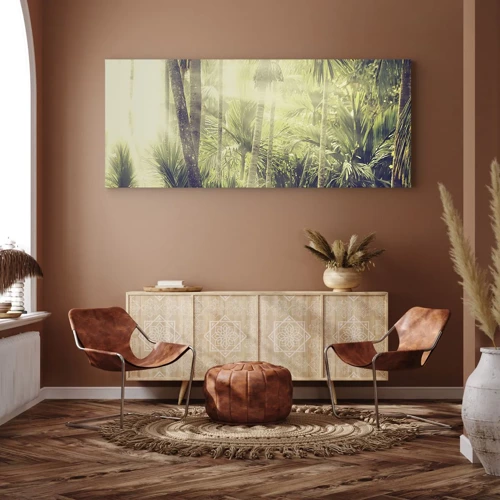 Schilderen op canvas - In groene hitte - 100x40 cm