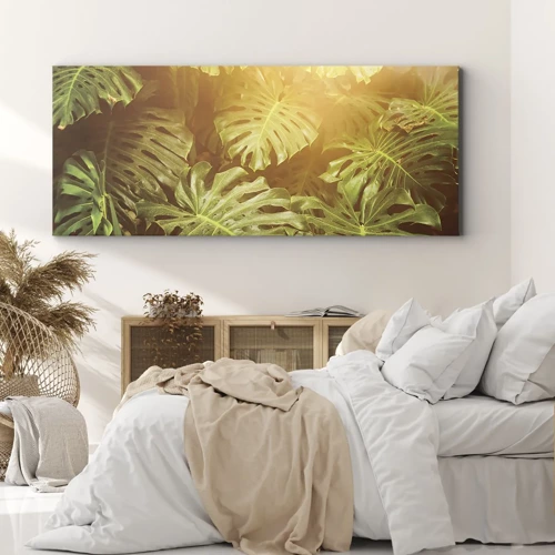 Schilderen op canvas - In het groen treden... - 100x40 cm