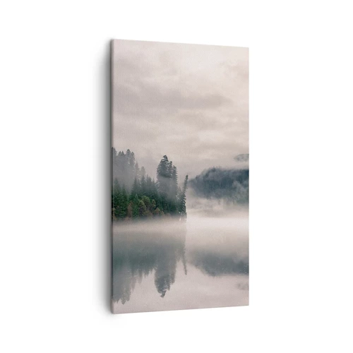 Schilderen op canvas - In reflectie, in de mist - 45x80 cm