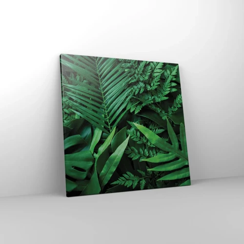 Schilderen op canvas - Ineengedoken in het groen - 50x50 cm