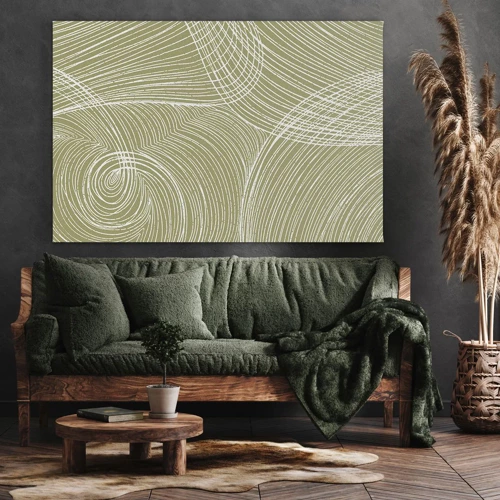 Schilderen op canvas - Ingewikkelde abstractie in wit - 100x70 cm