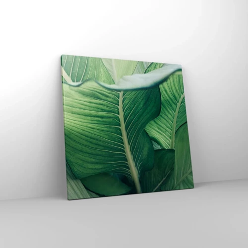 Schilderen op canvas - Intens groen leven - 50x50 cm