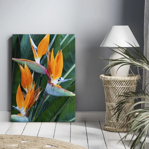 Schilderen op canvas - Is het een bloem of is het een vogel? - 70x100 cm