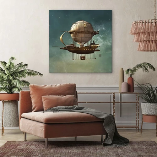 Schilderen op canvas - Jules Verne groet - 70x70 cm