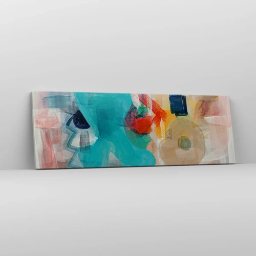 Schilderen op canvas - Kleurrijk spel - 90x30 cm