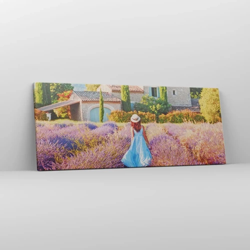 Schilderen op canvas - Lavendel meisje - 100x40 cm