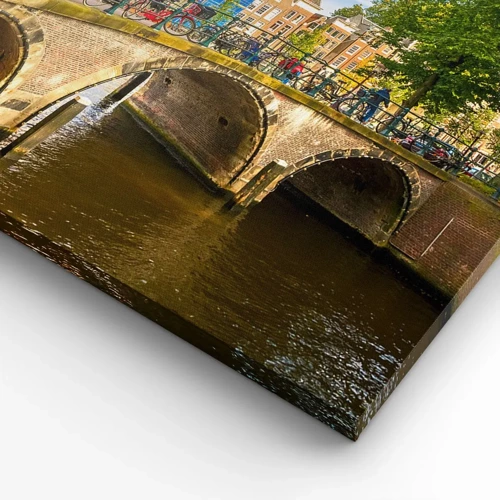 Schilderen op canvas - Lente aan de gracht - 65x120 cm