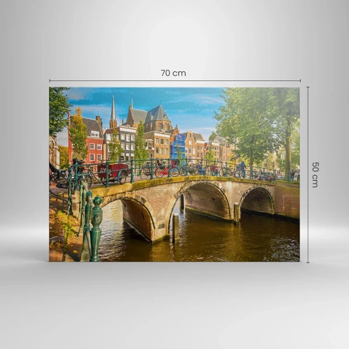 Schilderen op canvas - Lente aan de gracht - 70x50 cm