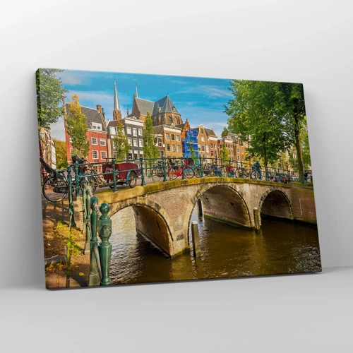 Schilderen op canvas - Lente aan de gracht - 70x50 cm