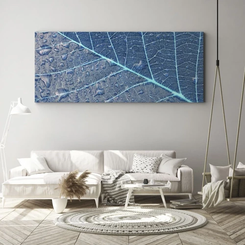 Schilderen op canvas - Leven in blauw - 100x40 cm