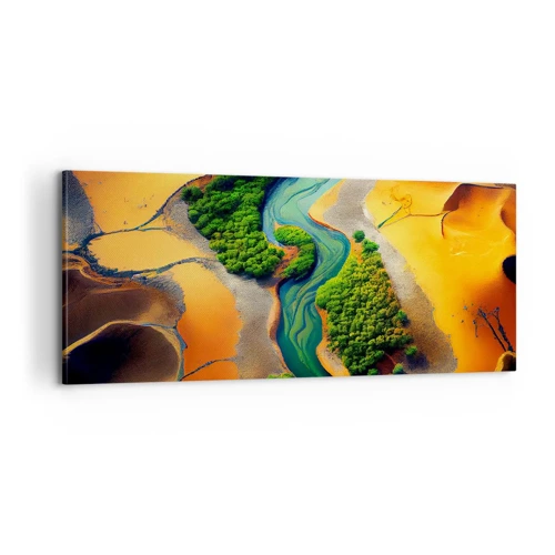 Schilderen op canvas - Levengevende rivier - 100x40 cm