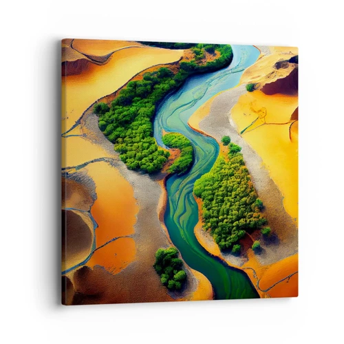 Schilderen op canvas - Levengevende rivier - 40x40 cm