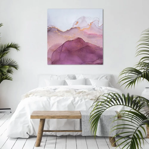 Schilderen op canvas - Lila en paarse golven - 70x70 cm
