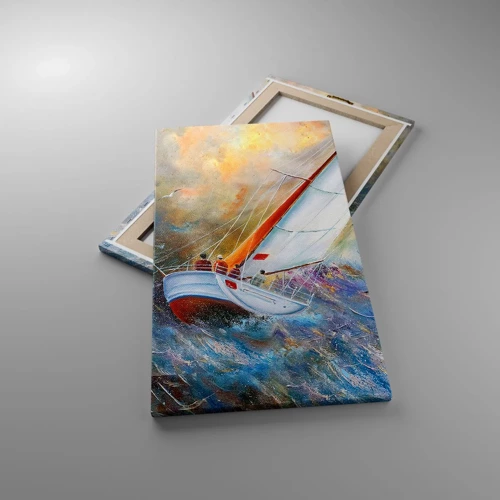 Schilderen op canvas - Lopend op de golven  - 45x80 cm