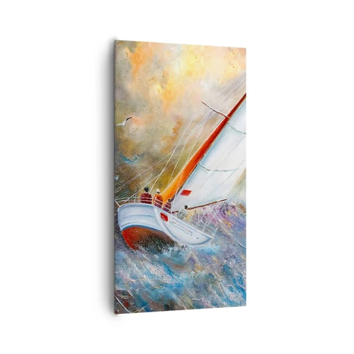 Schilderen op canvas - Lopend op de golven  - 65x120 cm