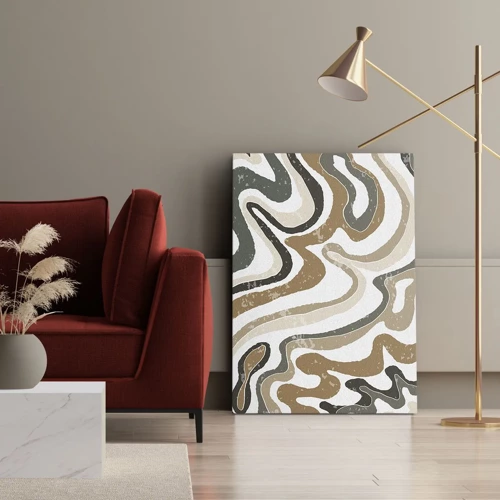 Schilderen op canvas - Meanders van aardekleuren - 55x100 cm