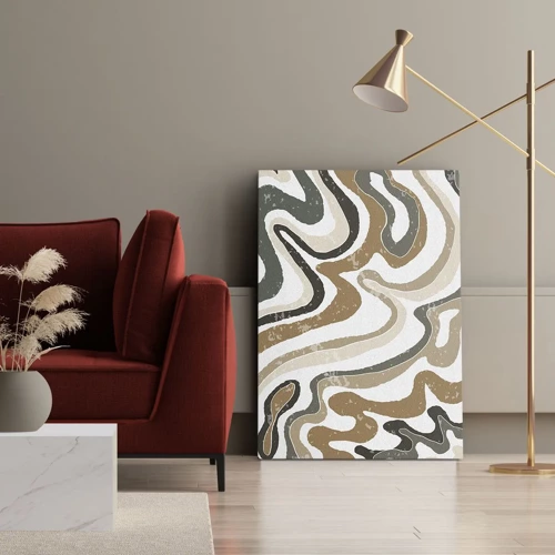 Schilderen op canvas - Meanders van aardekleuren - 65x120 cm