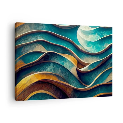 Schilderen op canvas - Meanders van blauw - 70x50 cm