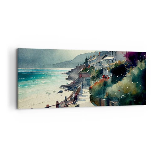 Schilderen op canvas - Mediterrane stad - 100x40 cm