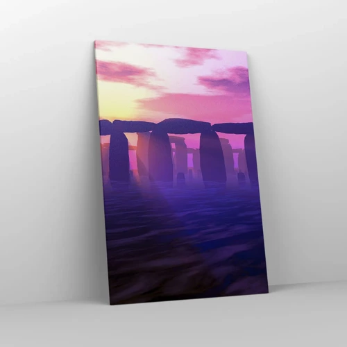 Schilderen op canvas - Mysterie bij zonsopgang in de mist - 80x120 cm