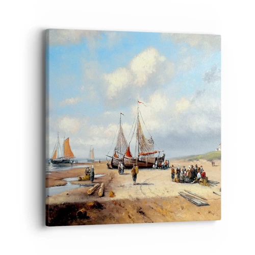 Schilderen op canvas - Na een geslaagde vangst - 40x40 cm