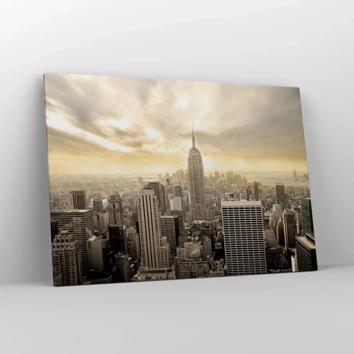 Schilderen op canvas - New York geweven van grijs - 100x70 cm