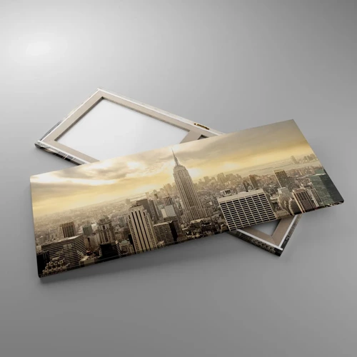 Schilderen op canvas - New York geweven van grijs - 120x50 cm