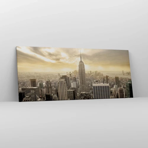 Schilderen op canvas - New York geweven van grijs - 120x50 cm