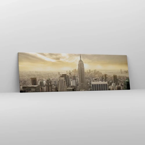 Schilderen op canvas - New York geweven van grijs - 160x50 cm