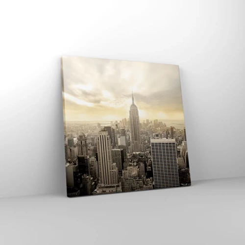 Schilderen op canvas - New York geweven van grijs - 30x30 cm