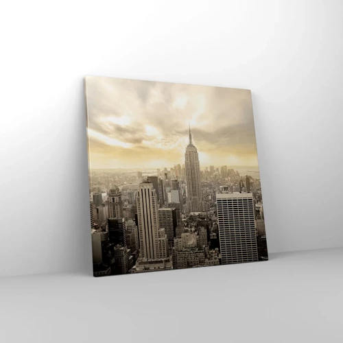 Schilderen op canvas - New York geweven van grijs - 50x50 cm