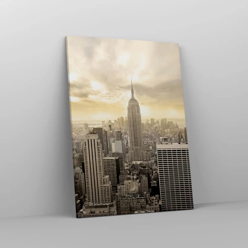 Schilderen op canvas - New York geweven van grijs - 50x70 cm