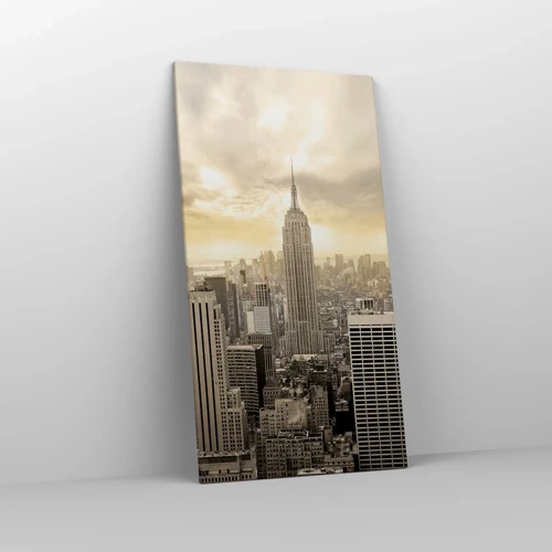 Schilderen op canvas - New York geweven van grijs - 65x120 cm