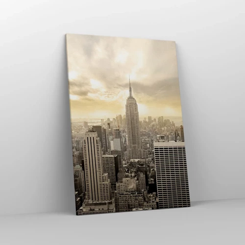 Schilderen op canvas - New York geweven van grijs - 70x100 cm