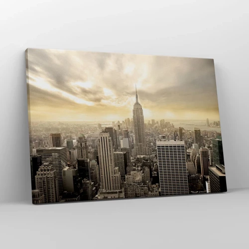 Schilderen op canvas - New York geweven van grijs - 70x50 cm