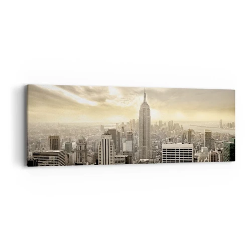 Schilderen op canvas - New York geweven van grijs - 90x30 cm