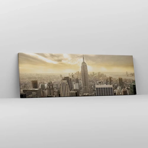 Schilderen op canvas - New York geweven van grijs - 90x30 cm