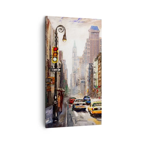 Schilderen op canvas - New York - ook kleurrijk in de regen - 45x80 cm