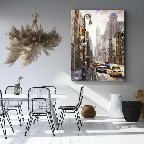 Schilderen op canvas - New York - ook kleurrijk in de regen - 45x80 cm