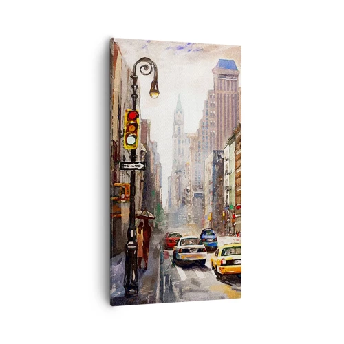 Schilderen op canvas - New York - ook kleurrijk in de regen - 55x100 cm