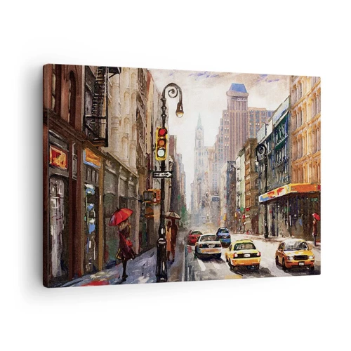 Schilderen op canvas - New York - ook kleurrijk in de regen - 70x50 cm