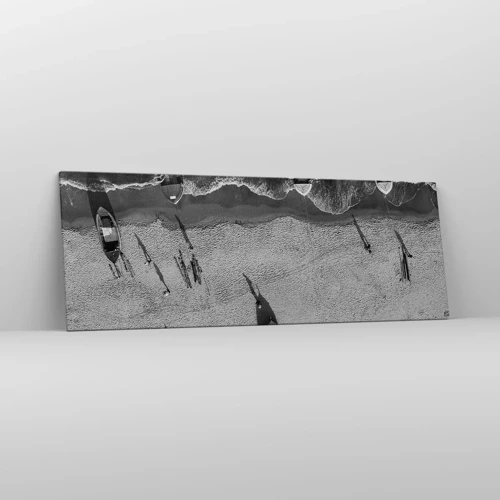 Schilderen op canvas - Nog steeds aan de oever… - 140x50 cm