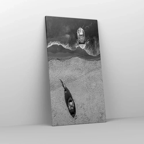 Schilderen op canvas - Nog steeds aan de oever… - 65x120 cm