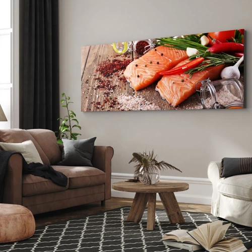 Schilderen op canvas - Noors avontuur in de keuken - 100x40 cm