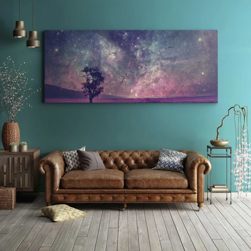 Schilderen op canvas - Onder de magische hemel - 140x50 cm