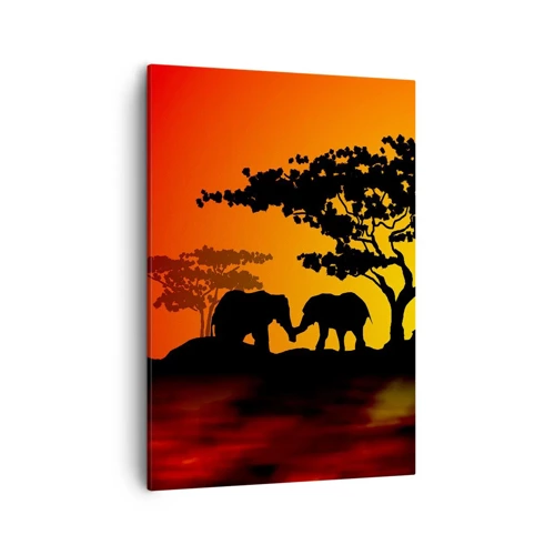 Schilderen op canvas - Ontmoeting in de savanne - 50x70 cm