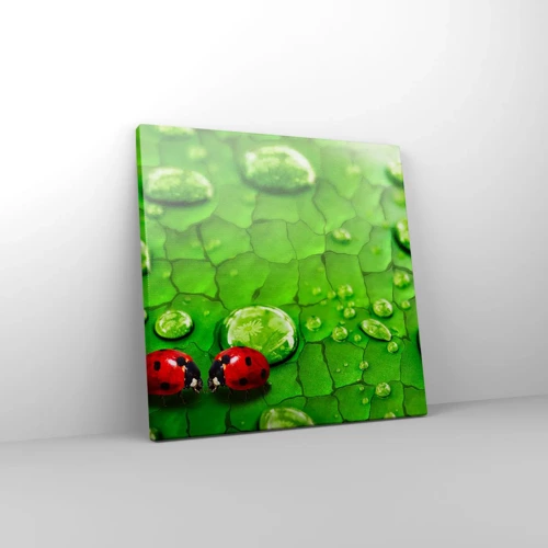 Schilderen op canvas - Ontmoeting in het groen - 30x30 cm