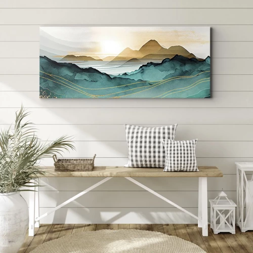 Schilderen op canvas - Op de rand van abstractie – landschap - 90x30 cm